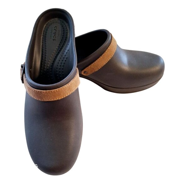 CROCS Shoes - CROCS Brown and Tan Women's Clog Mules